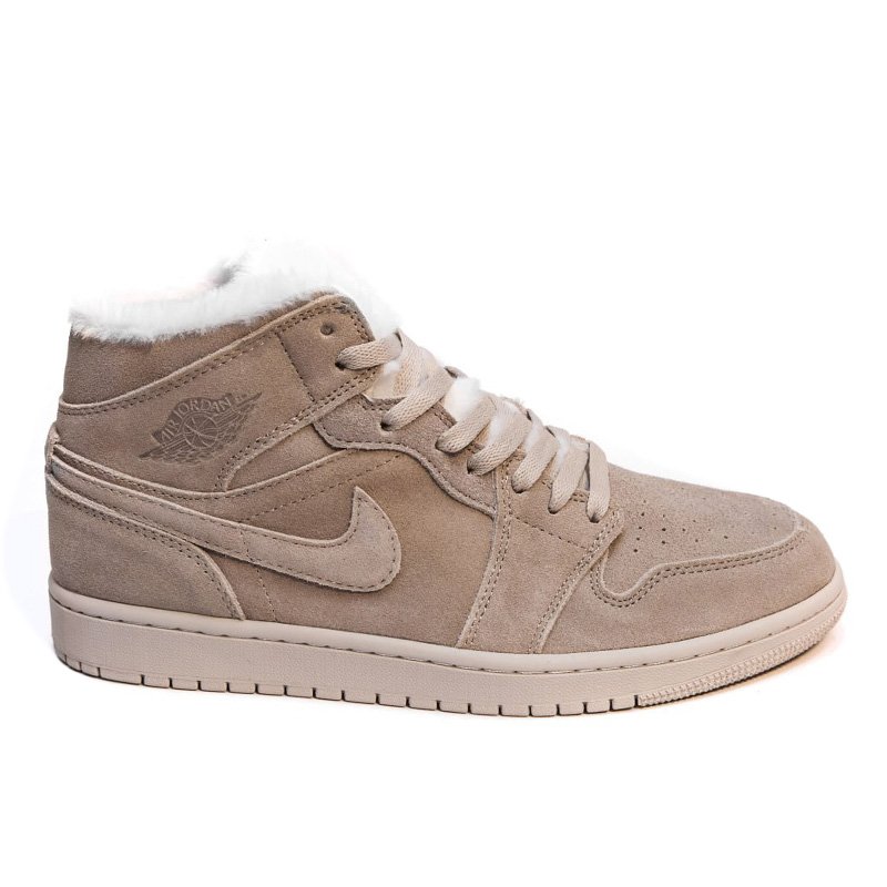 Jordan 1 Rerto Mid Beige Winter С МЕХОМ