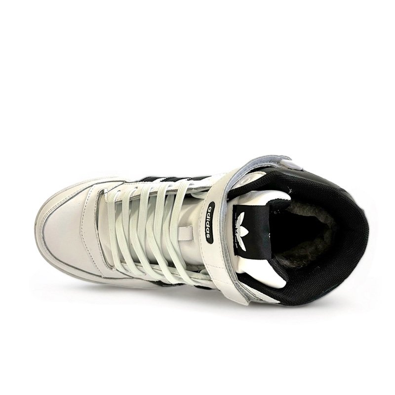 Adidas Forum High White Black С МЕХОМ