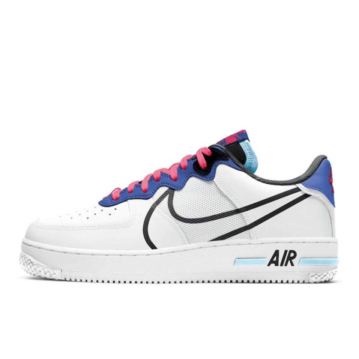 Nike Air Force 1 Low React White Astronomy Blue Laser Crimson CT1020-102