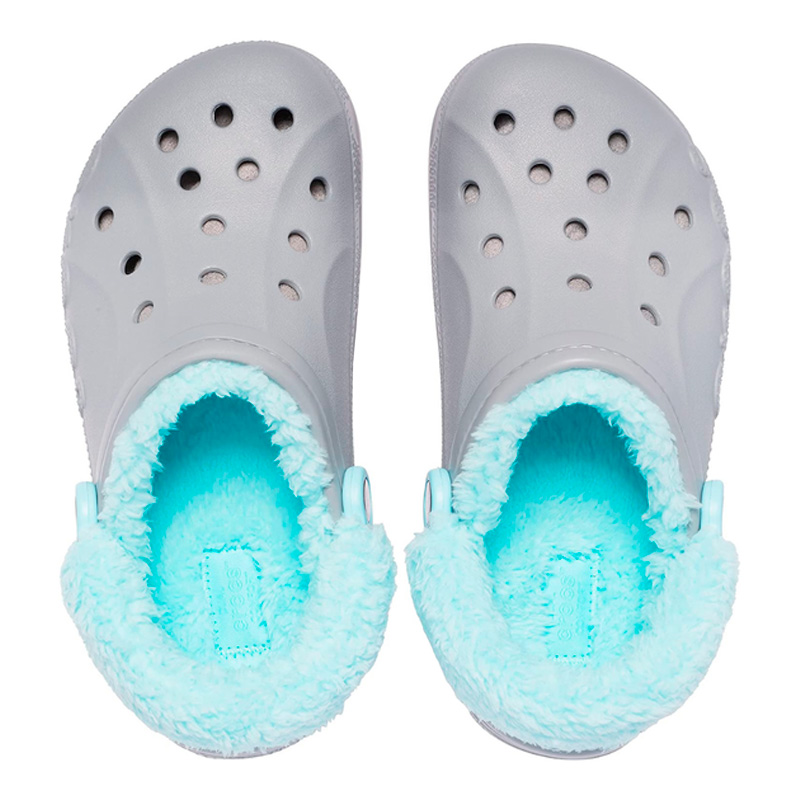 Crocs Baya Lined Fuzz Strap Grey Ice Blue