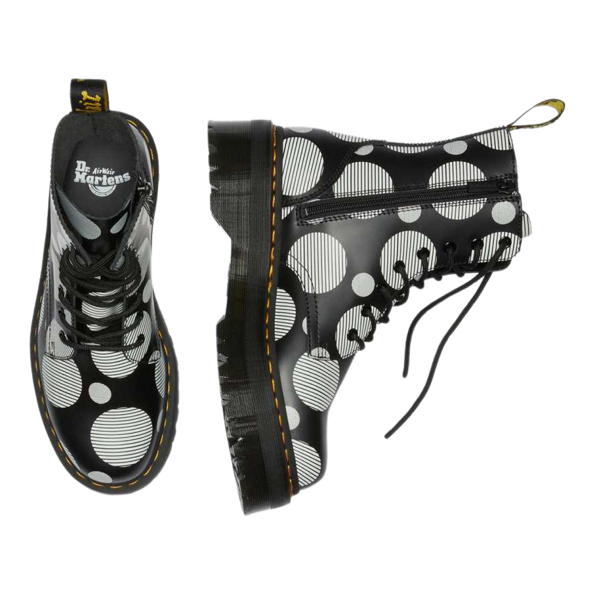 Dr. Martens Jadon Polka Dot Smooth Leather Platform Boots 26882009