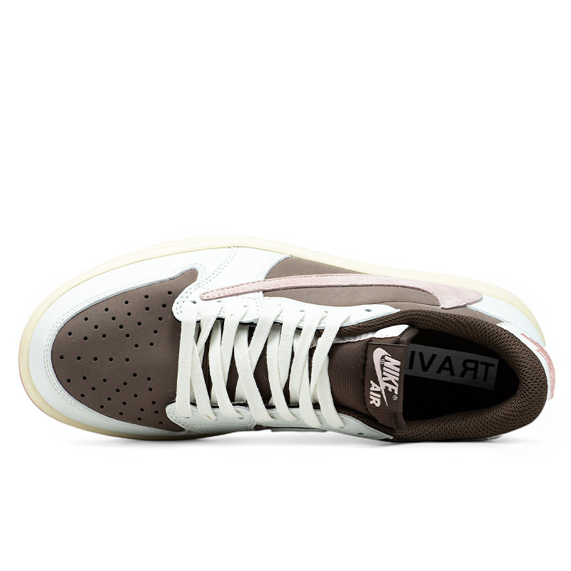 Jordan 1 Low x Travis Scott White Brown Pink
