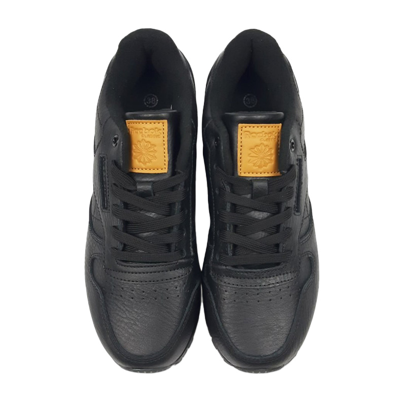 Reebok Classic Leather Black Grey З ФЛІСОМ