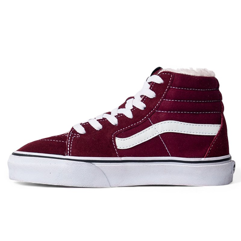Vans Old Skool High Bordo White З ХУТРОМ