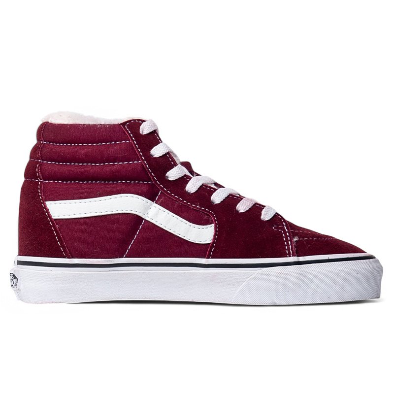Vans Old Skool High Bordo White З ХУТРОМ