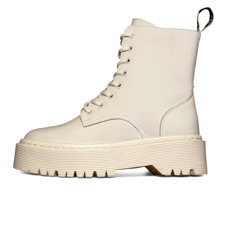Dr. Martens Jadon Mono White Lacquered Zip