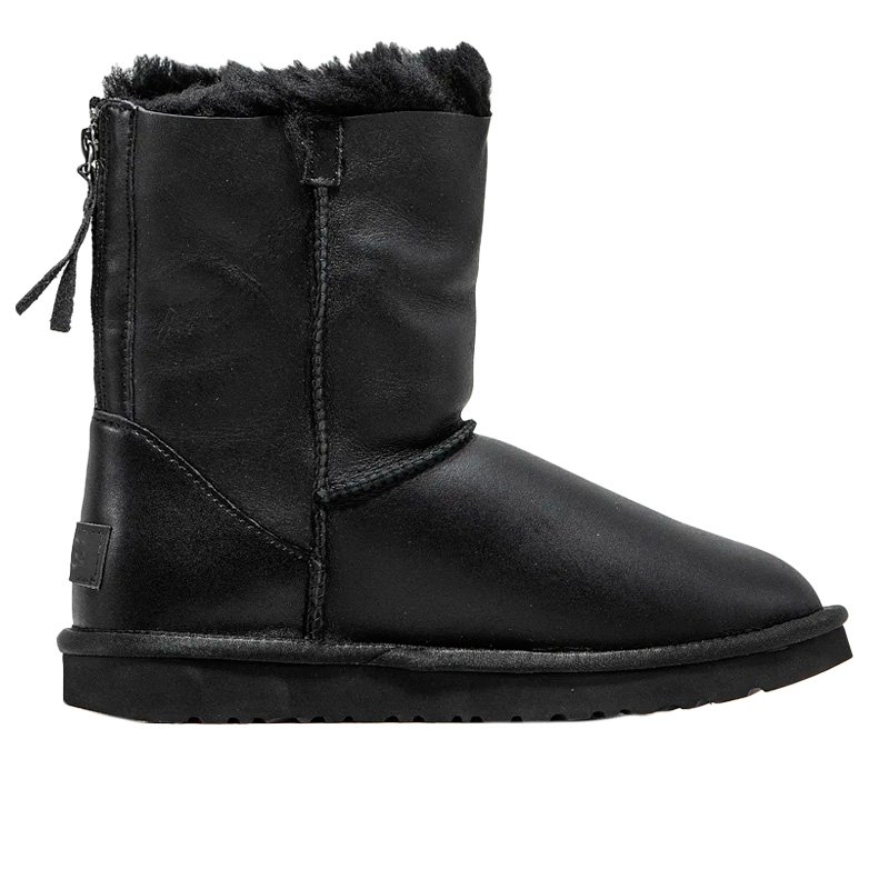 UGG Classic Short Zip Metallic Black II