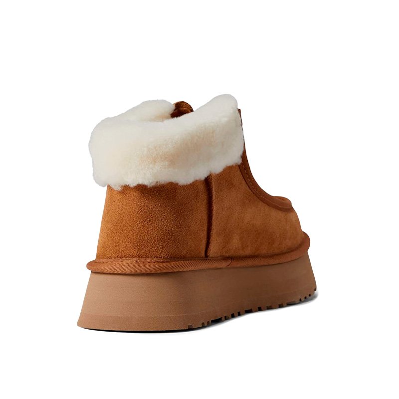 UGG Funkette Low Platform Boots Zip Chestnut 1122551