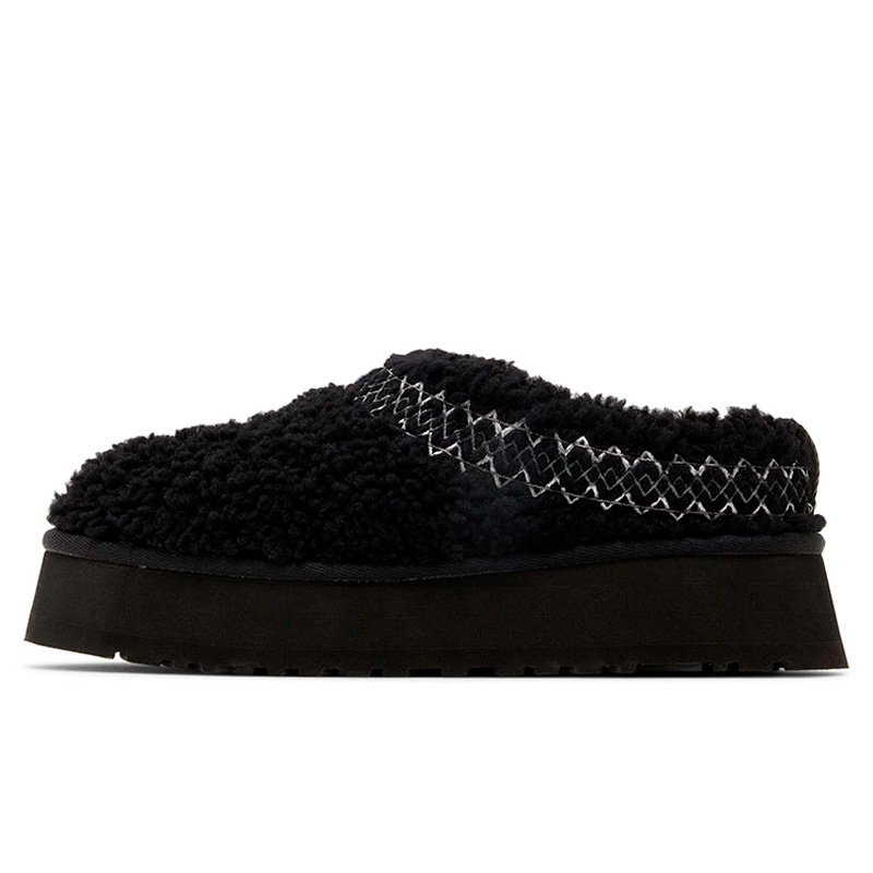 UGG Tazz Slipper Heritage Braid Black Platform 1143976-BLK