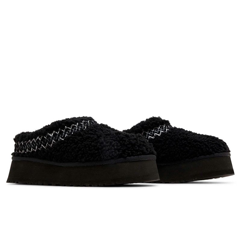 UGG Tazz Slipper Heritage Braid Black Platform 1143976-BLK