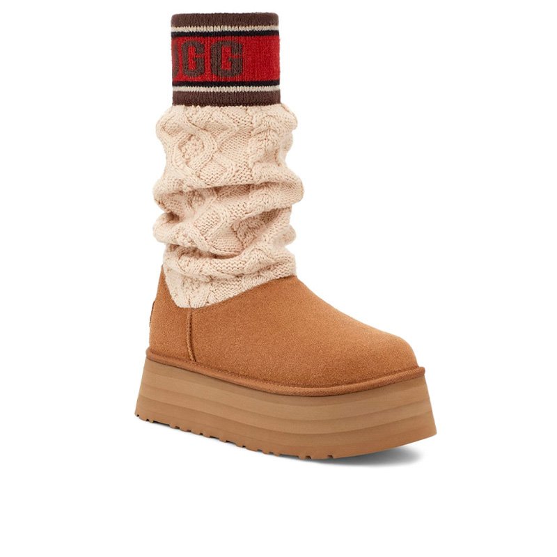 UGG Classic Sweater Letter Boot Chestnut 1144045-CHE
