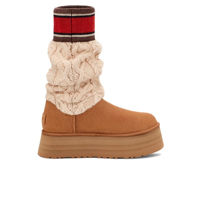 UGG Classic Sweater Letter Boot Chestnut 1144045-CHE